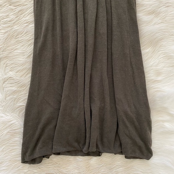 Theory Olive Green Linen Silk Knit Sleeveless Scoop Neck Bubble Hem Dress Tunic - Picture 3 of 11